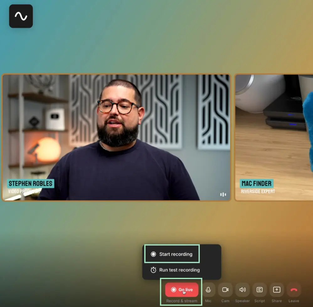 start hosting your live webinar on riverside